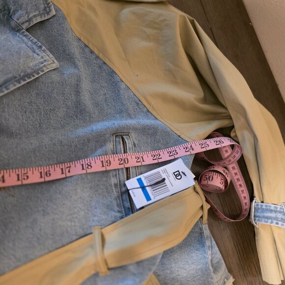 Do by Dee Ocleppo Julia Mixed Media Trench Coat NWT XL- All buttons removed - Picture 10 of 16